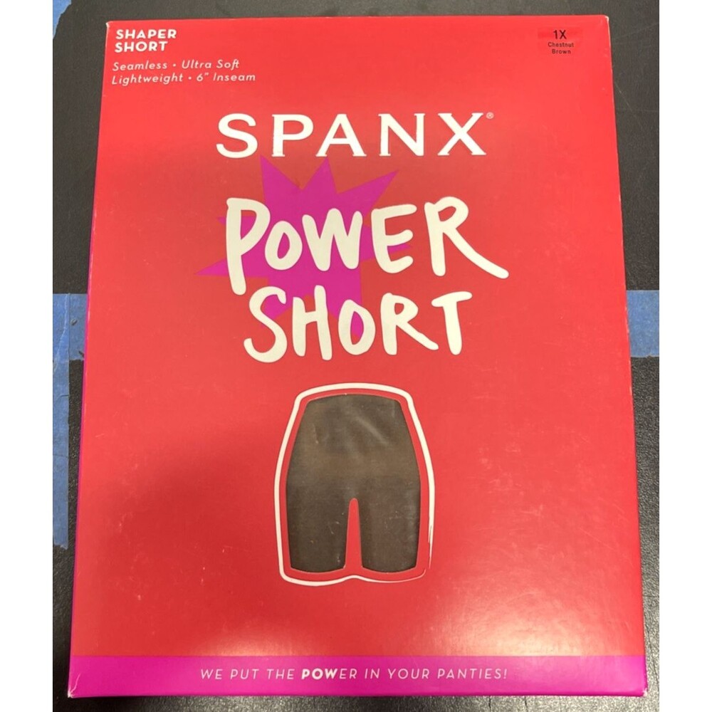 SPANX Seamless Power Short Core Shapewear Lightweight 1X Chestnut Brown 10568